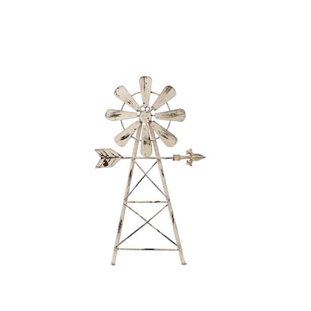 Metal Windmill Design For Decor Distressed Finish